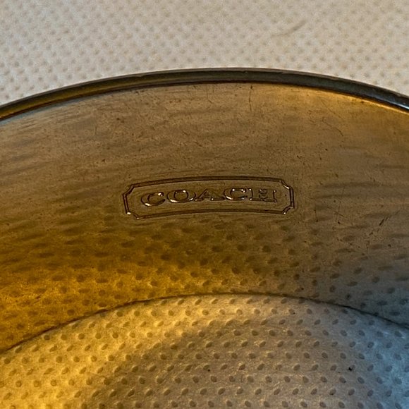 Coach Signature Bangle Bracelet in Cream and SIlver - Picture 8 of 10